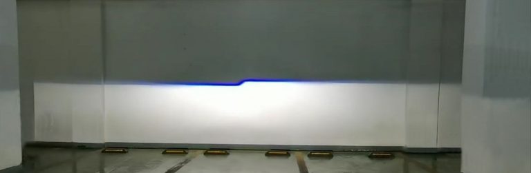 Sharp beam pattern cut off of the DDM Tuning Bi-LED projector, low beam