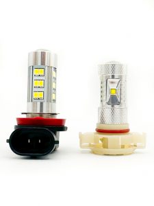 side by side fog light bulbs, bulb size H16 & H11