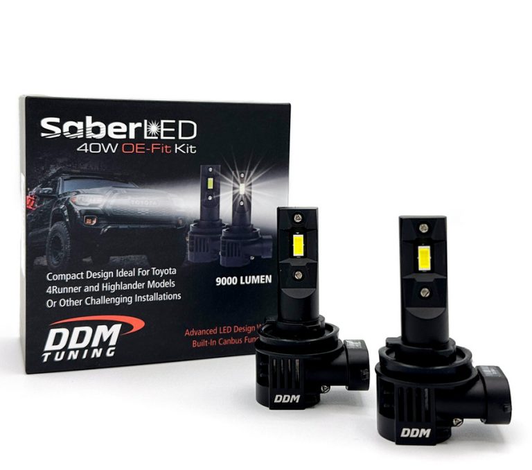 Packaging of DDM Tuning's Saber OE Fit 40W LED Kit, Sold as a pair