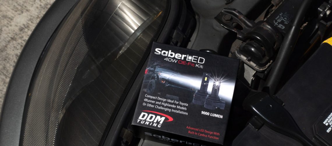 Saber OE Fit 40W LED Kit installed on a 1996 Toyota Supra, outside DDM Tuning, Vista CA location