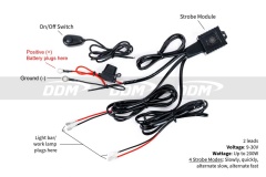 LED Auxiliary Harness, On-off Switch, 2 Leads, Up to 200W, 9-30V, 4 Modes Strobe