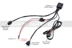 LED Canbus Anti-Flicker Harness with Optional Strobe Function, H16, PC