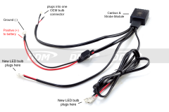 LED Canbus Anti-Flicker Harness with Optional Strobe Function, H1/H3/H7, PC