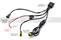 LED Canbus Anti-Flicker Harness with Optional Strobe Function, H8/H9/H11, PC