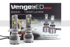 VengeLED 65W H4 Hi/Lo LED Bulbs, 13000LM/PR, W
